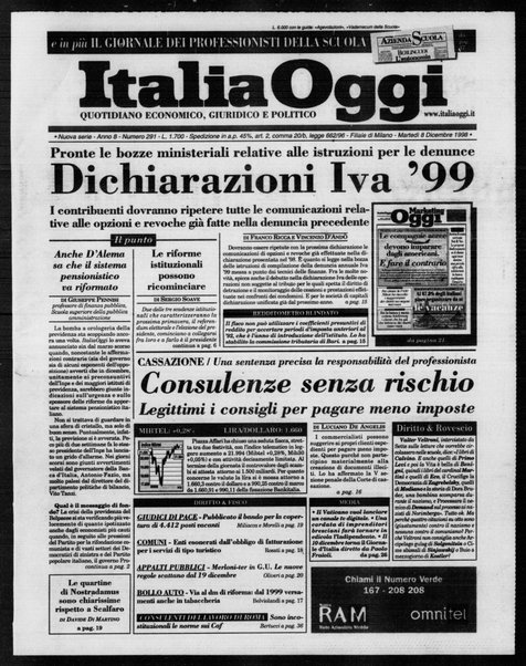 Italia oggi : quotidiano di economia finanza e politica